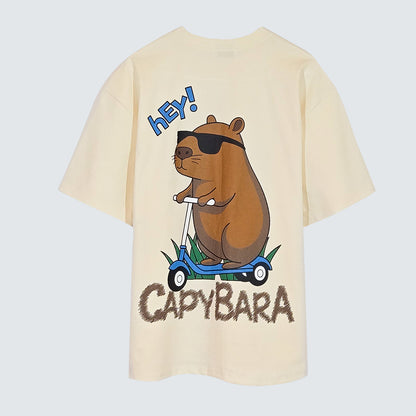[HEY CAPYBARA] Graphic T-Shirt (UNISEX / WOMEN – OVERFIT)