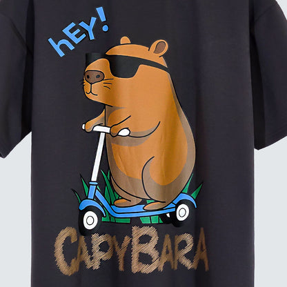 [HEY CAPYBARA] Graphic T-Shirt (UNISEX / WOMEN – OVERFIT)