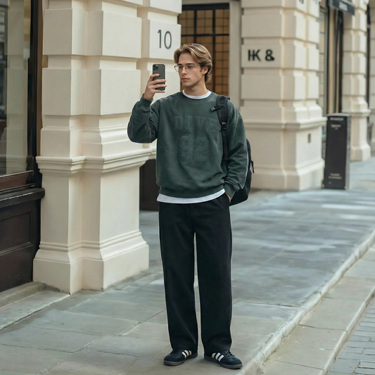 DIVE 82 Pigment Embroidered Sweatshirt (UNISEX / WOMEN – OVERFIT)