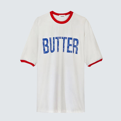 BUTTER Color-Band Graphic T-Shirt  (UNISEX / WOMEN – OVERFIT)