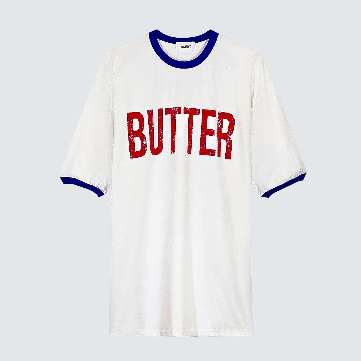BUTTER Color-Band Graphic T-Shirt  (UNISEX / WOMEN – OVERFIT)