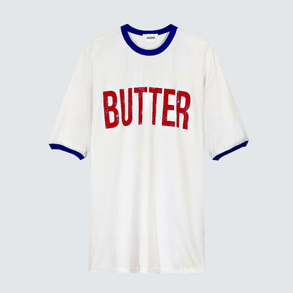 BUTTER Color-Band Graphic T-Shirt  (UNISEX / WOMEN – OVERFIT)