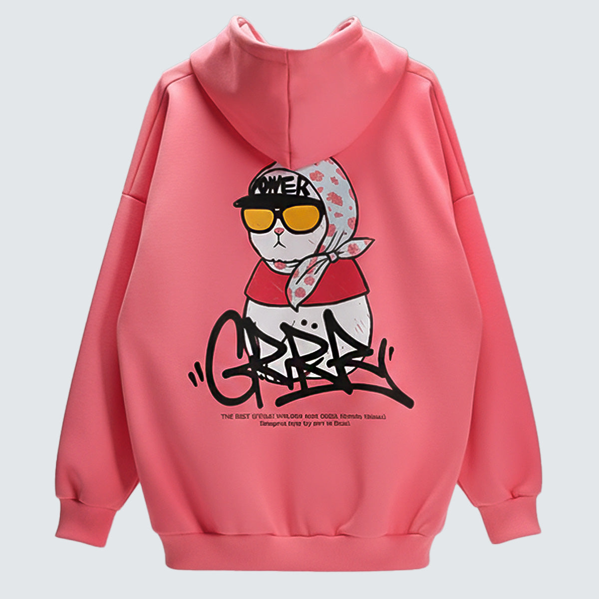 POWERCAT Hoodie — Graphic Street Cat Design  (UNISEX / WOMEN – OVERFIT)