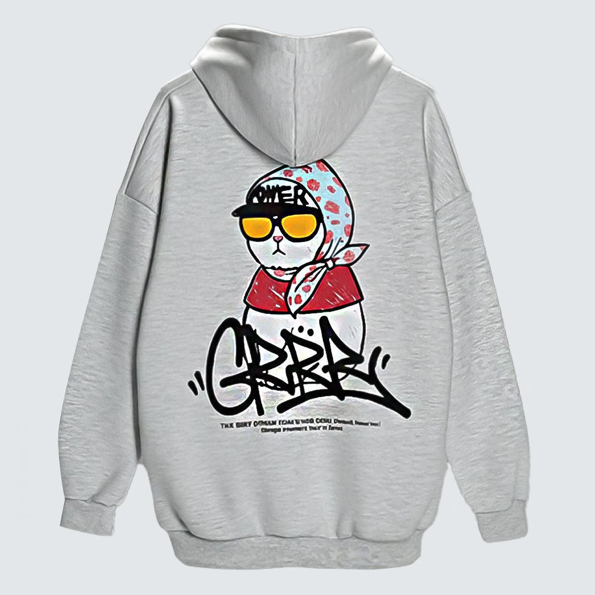 POWERCAT Hoodie — Graphic Street Cat Design  (UNISEX / WOMEN – OVERFIT)