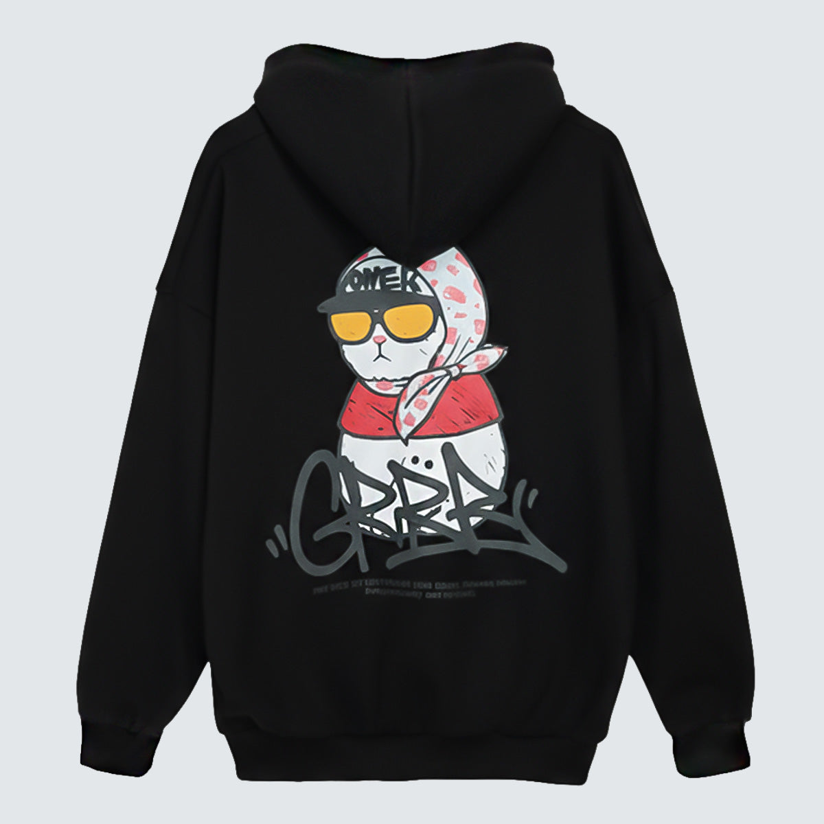 POWERCAT Hoodie — Graphic Street Cat Design  (UNISEX / WOMEN – OVERFIT)