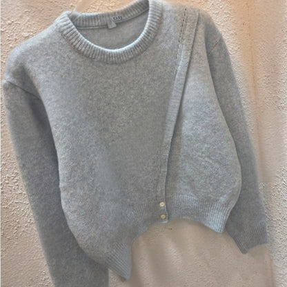 Asymmetrical Stitch Knit Sweater - Women One Size