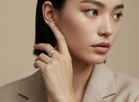 Dual Texture Silver Ring