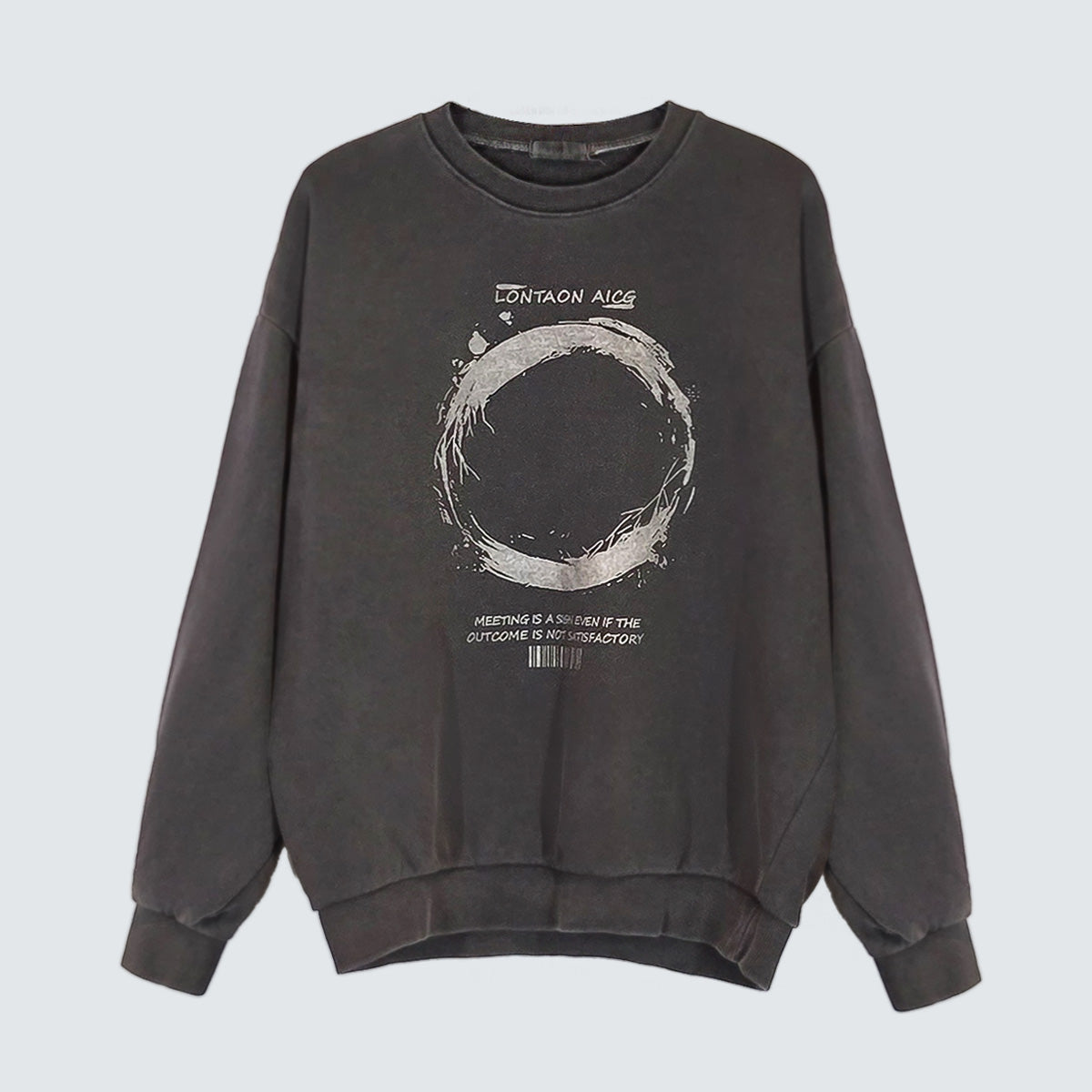 Pigment Dyed Circle Graphic Sweatshirt - Women One Size