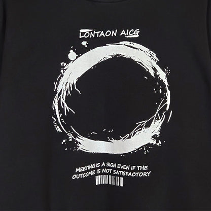 Pigment Dyed Circle Graphic Sweatshirt - Women One Size