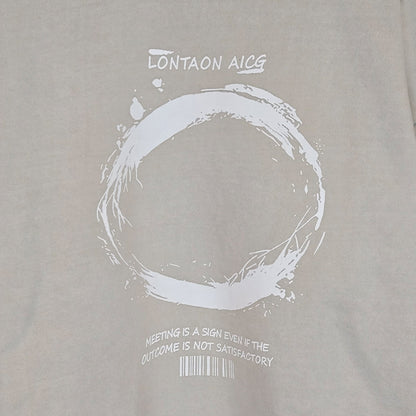 Pigment Dyed Circle Graphic Sweatshirt - Women One Size