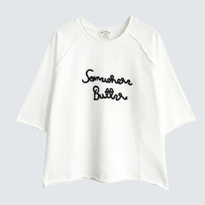 Somewhere Better Embroidered 7/10 Sleeve Sweatshirt – Women One Size