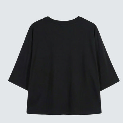 Minimal Patch Ring 7/10 Sleeve Top - Women One Size