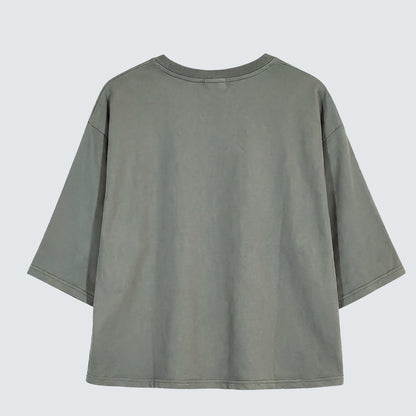 Minimal Patch Ring 7/10 Sleeve Top - Women One Size