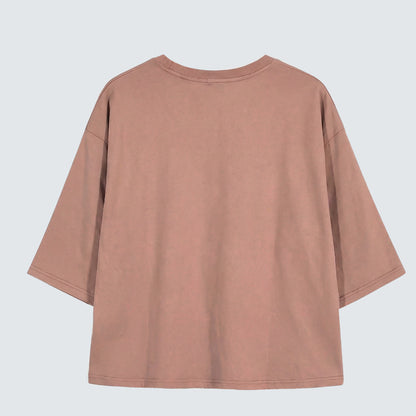 Minimal Patch Ring 7/10 Sleeve Top - Women One Size