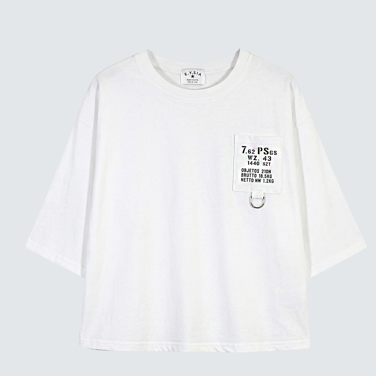 Minimal Patch Ring 7/10 Sleeve Top - Women One Size