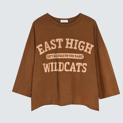East High Wildcats 3/4 Sleeve Graphic Tee – Women One Size